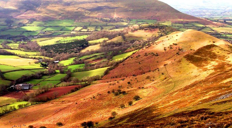 Black mountains Wales Nr Talgarth showing Pen y Fan in the distance.# dailyshoot - mountains By: Leshaines123 Source: flickr License: by